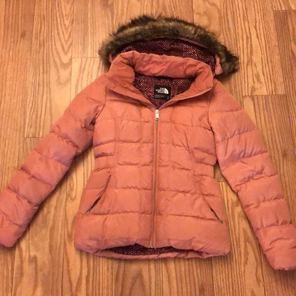 rose gold north face jacket